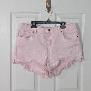 Pistola LA Baby Pink Frayed Hem‎ Cotton Stretch Denim Shorts Size 31